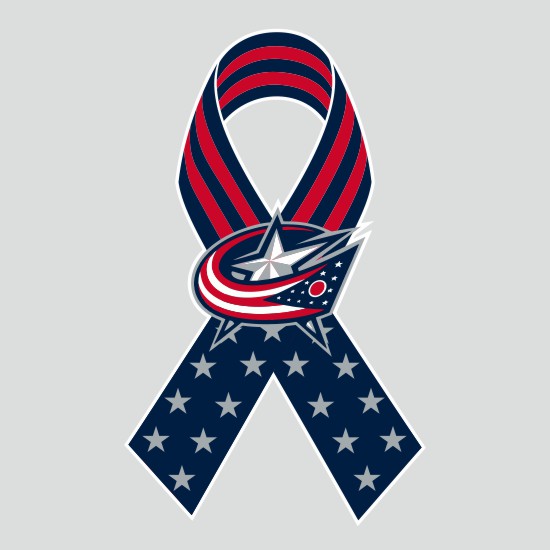 Columbus Blue Jackets Ribbon American Flag logo iron on paper